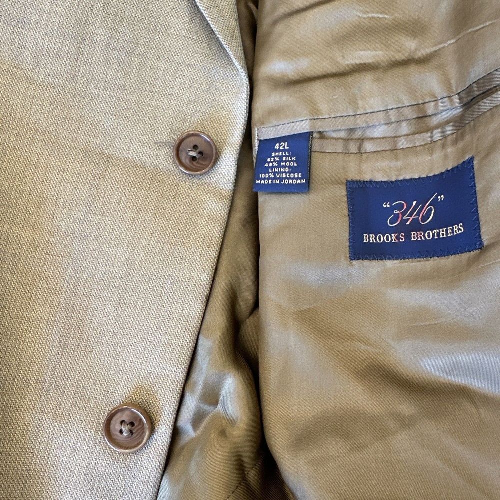 Brooks Brothers 346 Blazer Silk Blend Size 42L‎ Tan